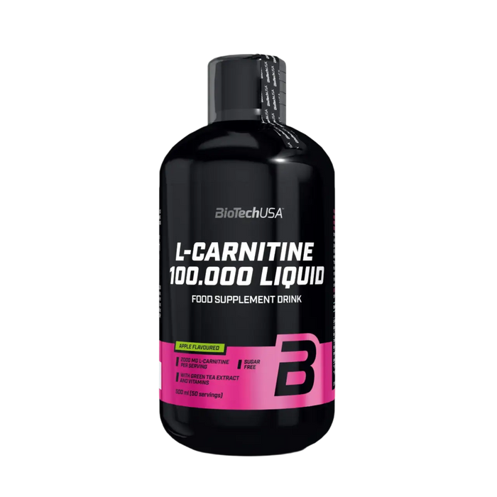 BioTech USA L-Carnitine 100,000 Apple 500ml ā High-Dose Liquid Formula | 2000mg Per Serving