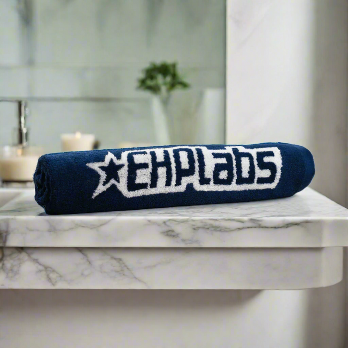 EHPlabs Navy Gym Towel â 100% Cotton, Ultra-Absorbent & Lightweight