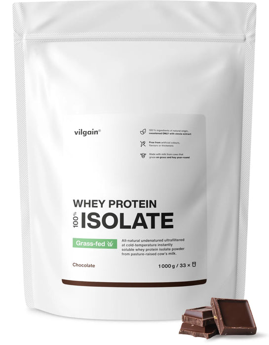 Vilgain Grass-Fed Whey Protein Isolate 1000g ā Natural, Fast-Absorbing Protein with BCAAs