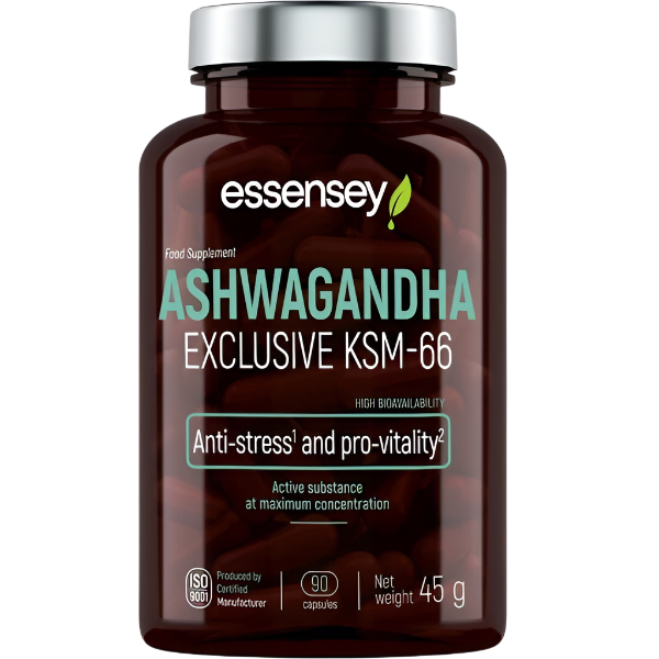 Essensey Ashwagandha KSM-66Ā® ā 200mg 90 Capsules - Stress & Energy Support Supplement