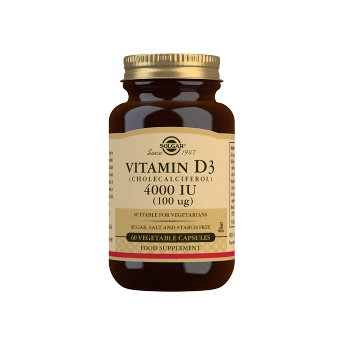 Solgar Vitamin D3 (Cholecalciferol) 4000 IU (100 ”g) Vegetable Capsules Pack of 60