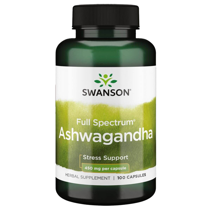 Swanson Ashwagandha PulverergÀnzung 450 mg 100 Kapseln