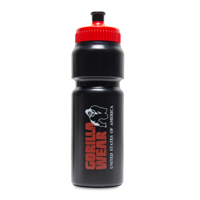 Gorilla Wear Classic Sports Bottle - Black/Red - 750ml - Sports Bottle at MySupplementShop by Gorilla Wear