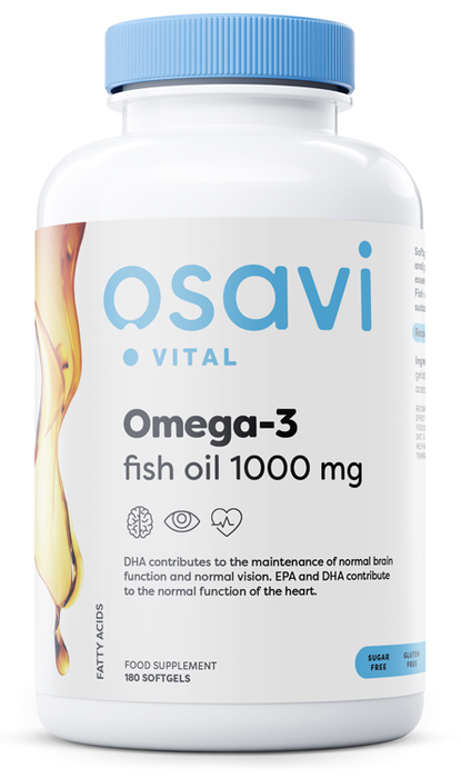 Osavi Omega3 Fish Oil Molecularly Distilled 1000mg 180 softgels - Health and Wellbeing at MySupplementShop by Osavi
