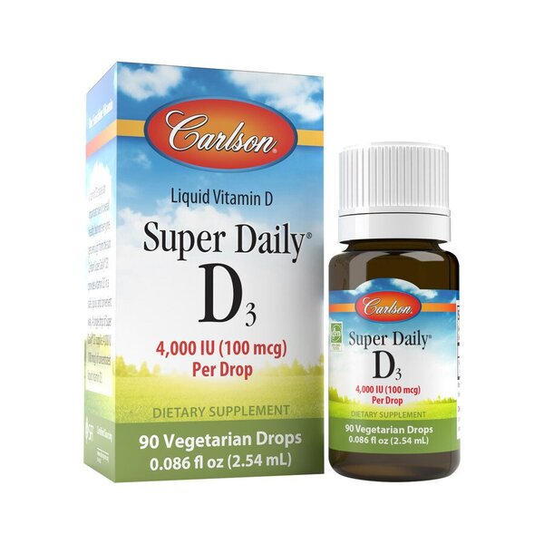 Carlson Labs Super Daily D3 4000 IU 2.5 ml. - Vitamins & Minerals at MySupplementShop by Carlson Labs