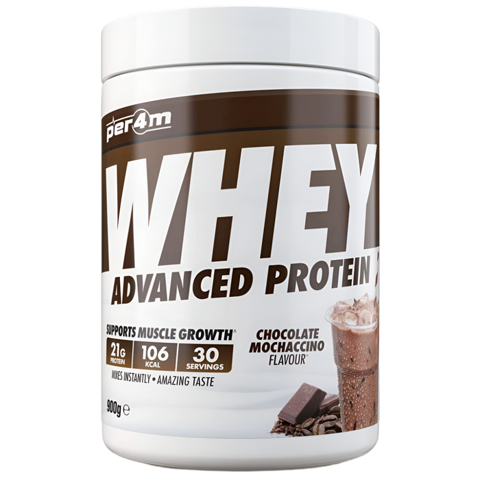 PER4M Whey Protein Powder 900g - 30 Servings | 21g Protein per Serving, Zero Sugar, Gluten-Free