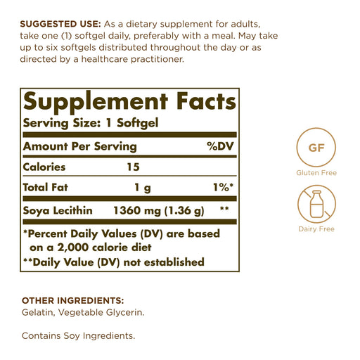 Solgar Lecithin 1360mg 12x100 SGL