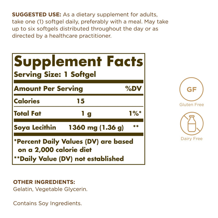 Solgar Lecithin 1360mg 12x100 SGL
