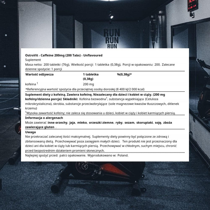 OstroVit Caffeine 200, 200mg - 200 tablets