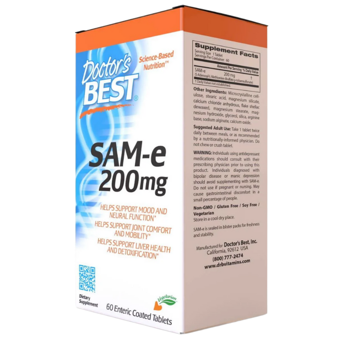 Doctor's Best SAM-e 200 mg 60 Enteric Coated Tablets