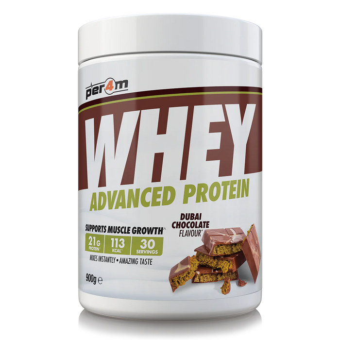PER4M Whey Protein Powder 900g - 30 Servings | 21g Protein per Serving, Zero Sugar, Gluten-Free