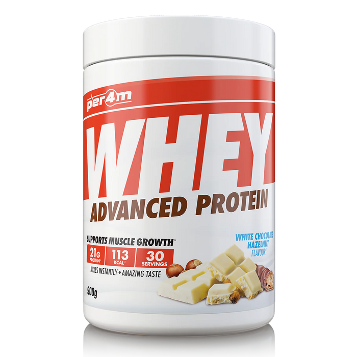 PER4M Whey Protein Powder 900g - 30 Servings | 21g Protein per Serving, Zero Sugar, Gluten-Free